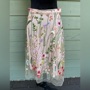 Eve Franco embroidered skirt for Anthropologie